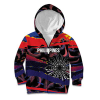 Philippines Sun Tattoo Kid Hoodie Feathers Filipinas Grunge Style Black