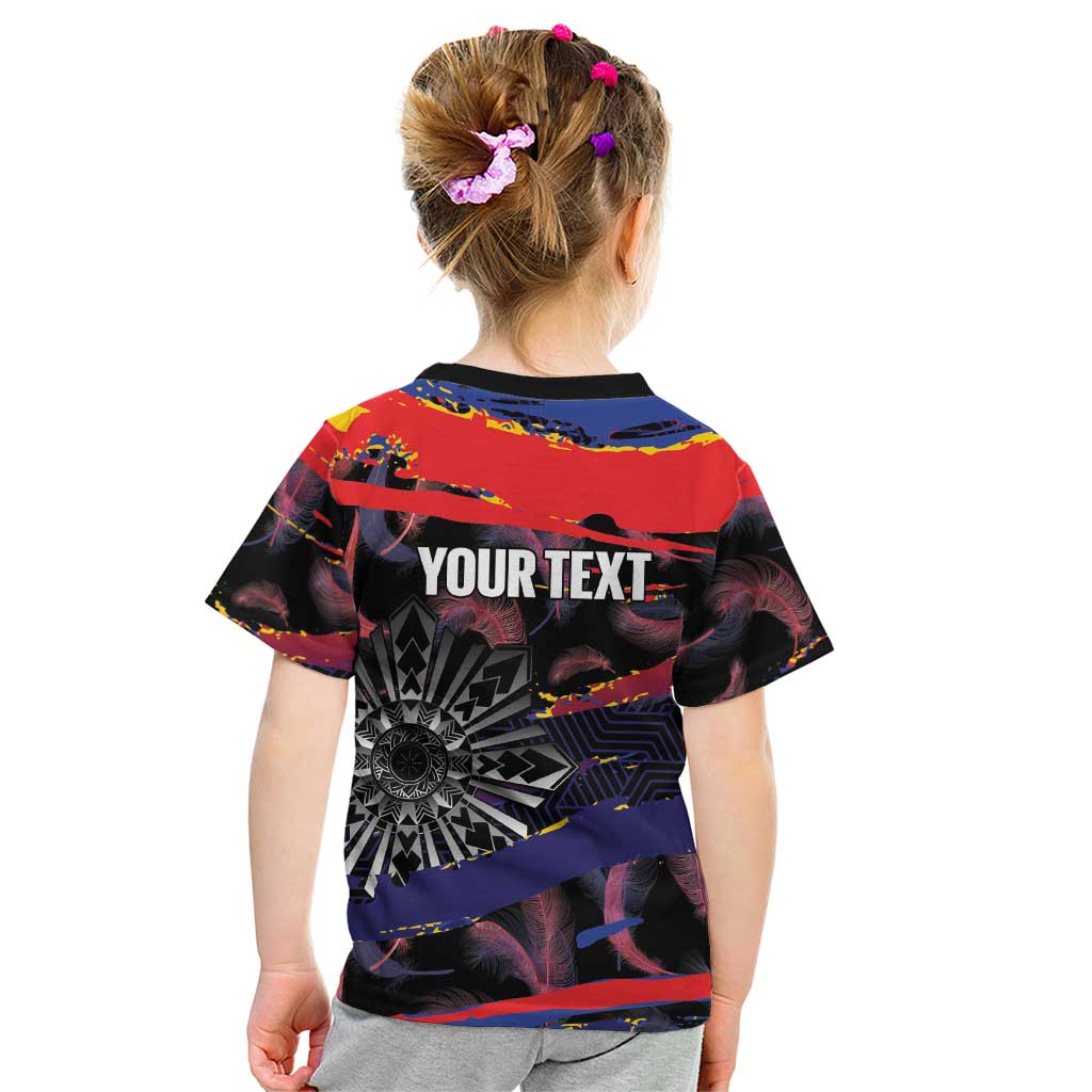Philippines Sun Tattoo Kid T Shirt Feathers Filipinas Grunge Style Black