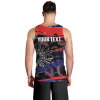Philippines Sun Tattoo Men Tank Top Feathers Filipinas Grunge Style Black