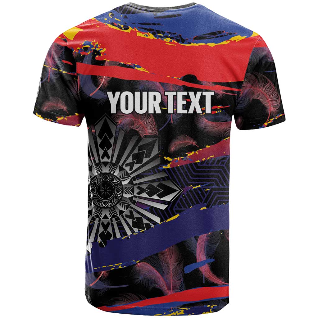 Philippines Sun Tattoo T Shirt Feathers Filipinas Grunge Style Black