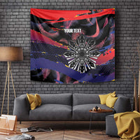 Philippines Sun Tattoo Tapestry Feathers Filipinas Grunge Style Black