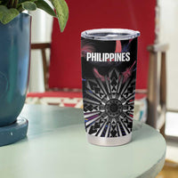 Philippines Sun Tattoo Tumbler Cup Feathers Filipinas Grunge Style Black