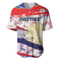 Philippines Sun Tattoo Baseball Jersey Feathers Filipinas Grunge Style White
