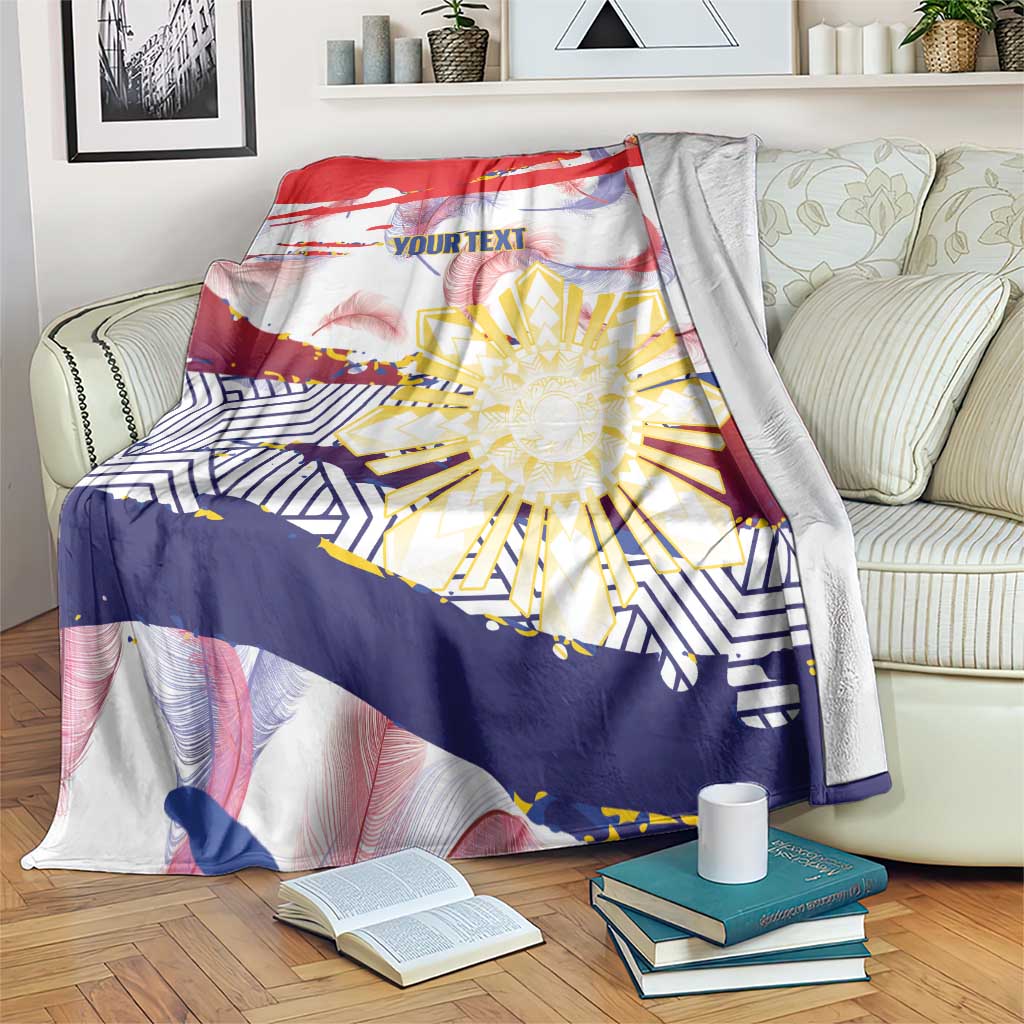 Philippines Sun Tattoo Blanket Feathers Filipinas Grunge Style White