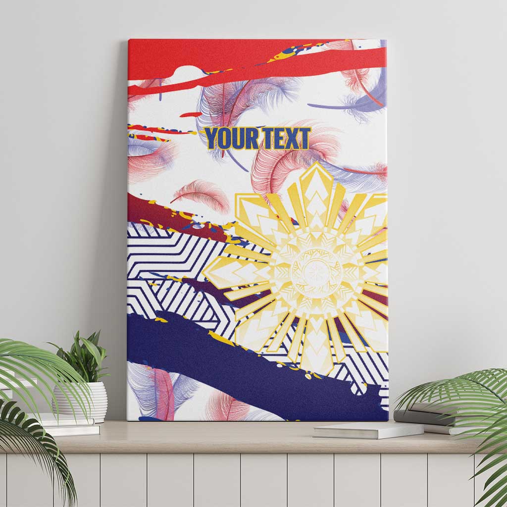 Philippines Sun Tattoo Canvas Wall Art Feathers Filipinas Grunge Style White