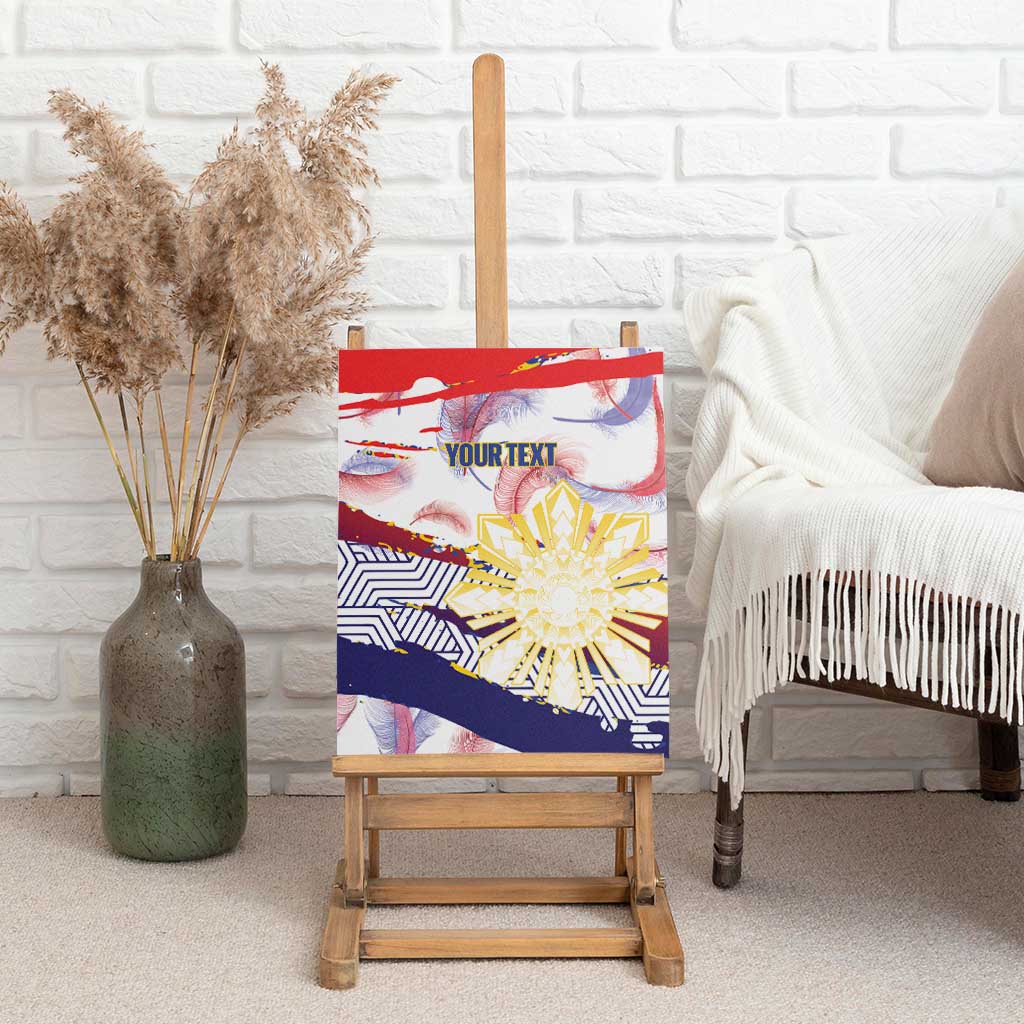 Philippines Sun Tattoo Canvas Wall Art Feathers Filipinas Grunge Style White