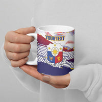 Philippines Sun Tattoo Ceramic Mug Feathers Filipinas Grunge Style White
