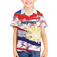 Philippines Sun Tattoo Family Matching Mermaid Dress and Hawaiian Shirt Feathers Filipinas Grunge Style White LT14 Son's Shirt White - Polynesian Pride