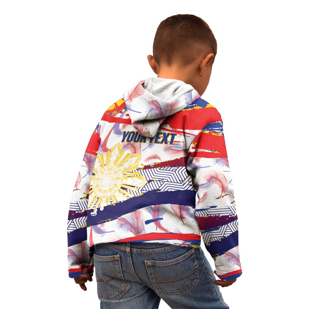 Philippines Sun Tattoo Kid Hoodie Feathers Filipinas Grunge Style White
