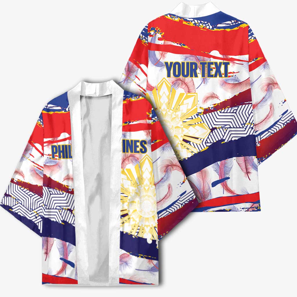 Philippines Sun Tattoo Kimono Feathers Filipinas Grunge Style White