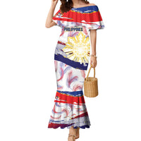 Philippines Sun Tattoo Mermaid Dress Feathers Filipinas Grunge Style White