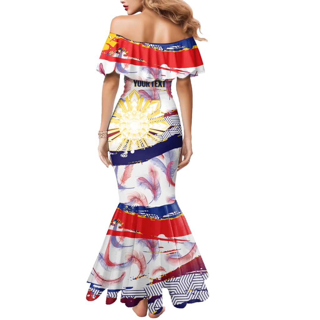 Philippines Sun Tattoo Mermaid Dress Feathers Filipinas Grunge Style White