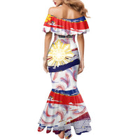 Philippines Sun Tattoo Mermaid Dress Feathers Filipinas Grunge Style White