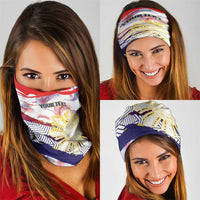 Philippines Sun Tattoo Neck Gaiter Feathers Filipinas Grunge Style White