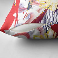 Philippines Sun Tattoo Pillow Cover Feathers Filipinas Grunge Style White