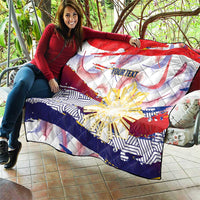 Philippines Sun Tattoo Quilt Feathers Filipinas Grunge Style White