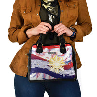 Philippines Sun Tattoo Shoulder Handbag Feathers Filipinas Grunge Style White