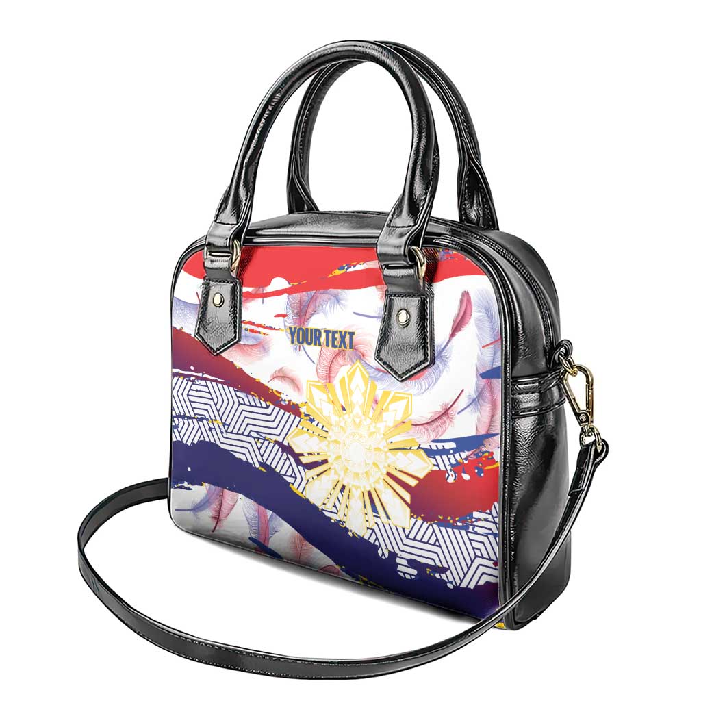 Philippines Sun Tattoo Shoulder Handbag Feathers Filipinas Grunge Style White