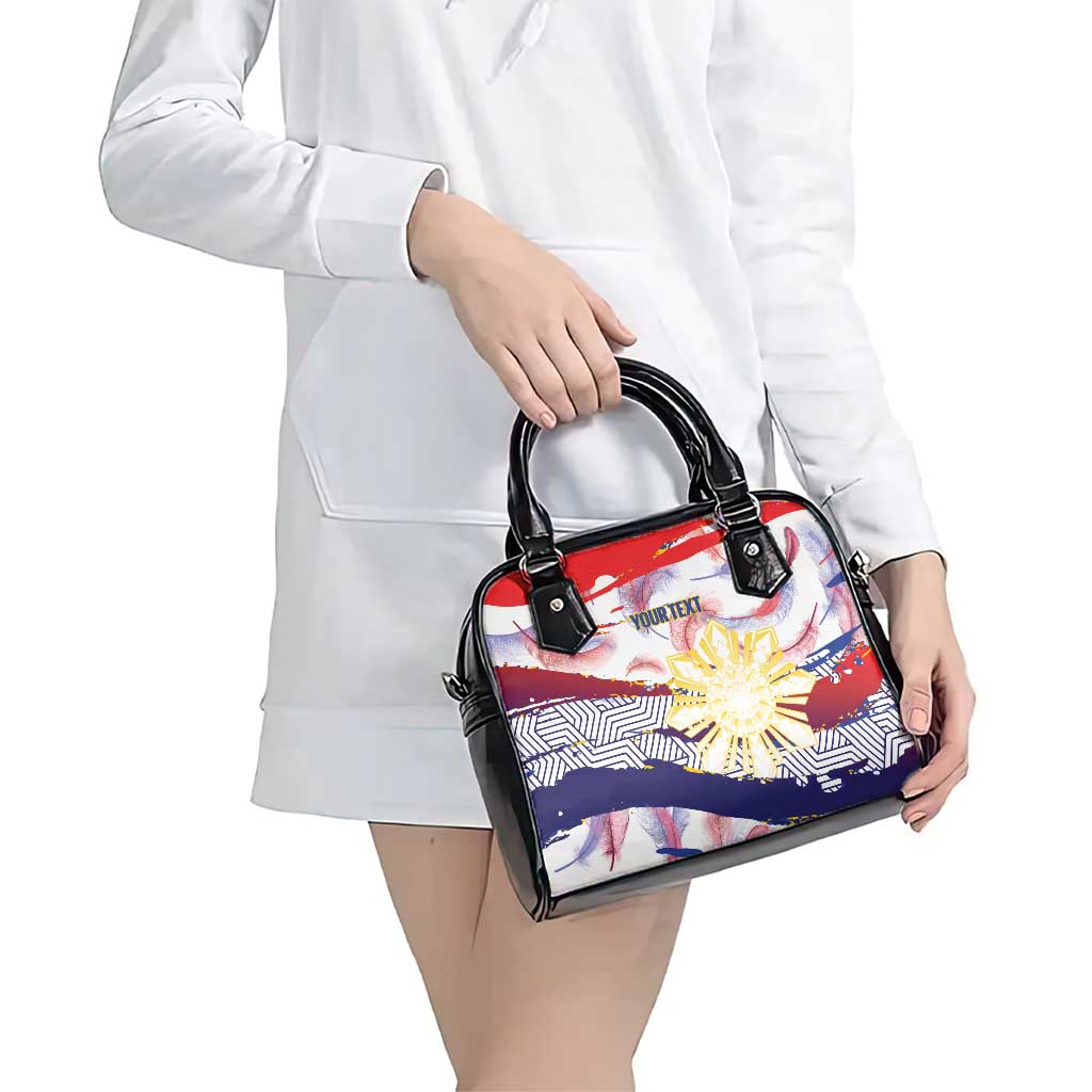 Philippines Sun Tattoo Shoulder Handbag Feathers Filipinas Grunge Style White