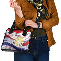Philippines Sun Tattoo Shoulder Handbag Feathers Filipinas Grunge Style White