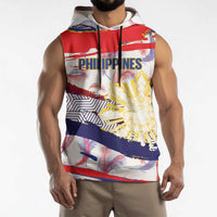Philippines Sun Tattoo Sleeveless Hoodie Feathers Filipinas Grunge Style White
