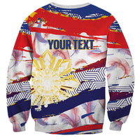 Philippines Sun Tattoo Sweatshirt Feathers Filipinas Grunge Style White