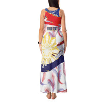 Philippines Sun Tattoo Tank Maxi Dress Feathers Filipinas Grunge Style White