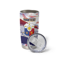 Philippines Sun Tattoo Tumbler Cup Feathers Filipinas Grunge Style White