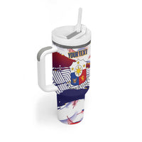 Philippines Sun Tattoo Tumbler With Handle Feathers Filipinas Grunge Style White