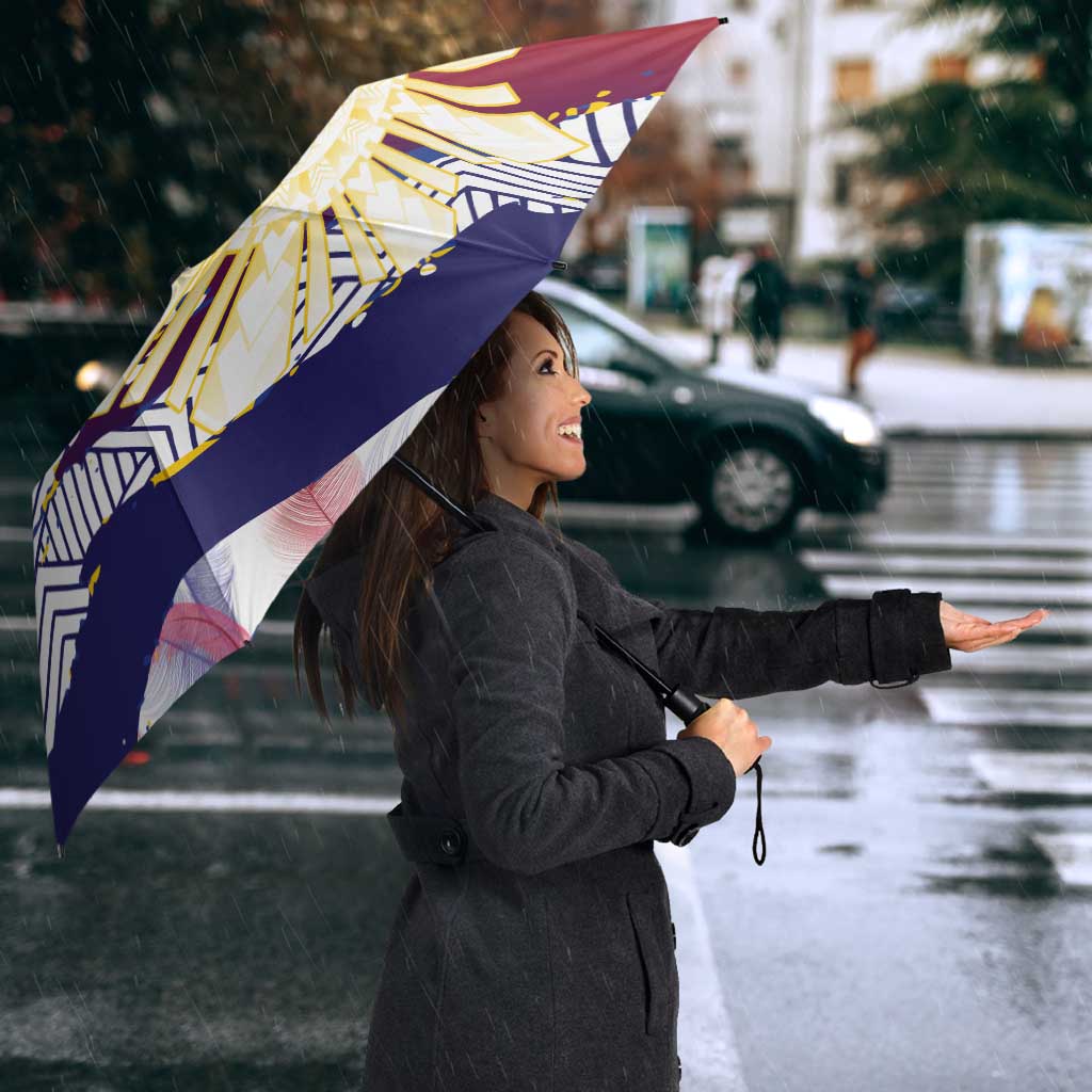 Philippines Sun Tattoo Umbrella Feathers Filipinas Grunge Style White