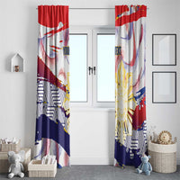 Philippines Sun Tattoo Window Curtain Feathers Filipinas Grunge Style White