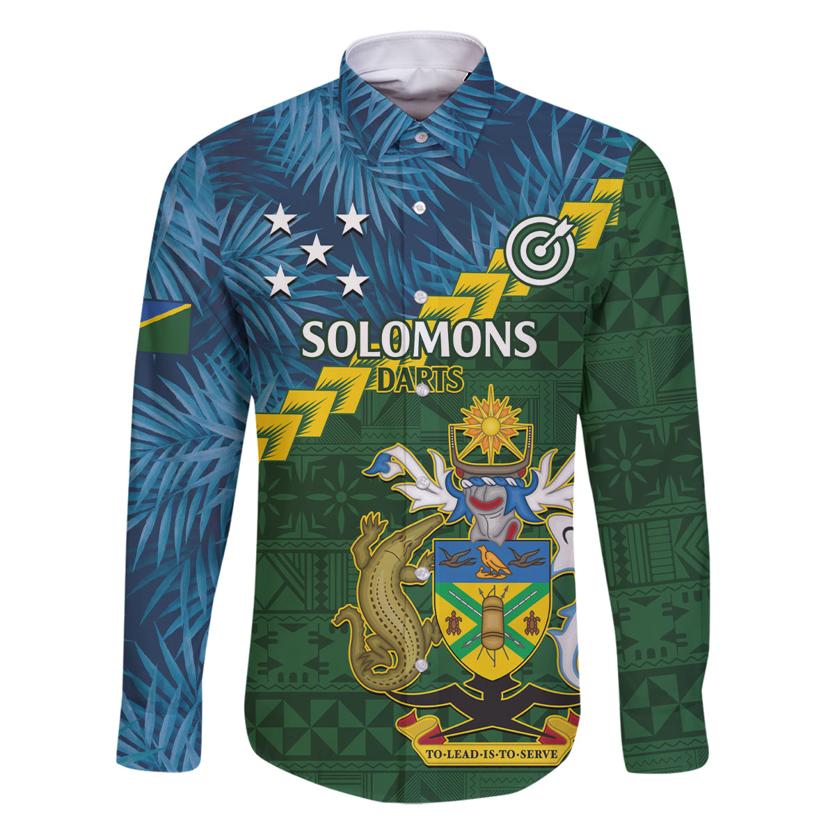 Personalised Solomon Islands Darts Family Matching Puletasi and Hawaiian Shirt Tropical Leaves Melanesian Pattern