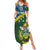 Personalised Solomon Islands Darts Family Matching Summer Maxi Dress and Hawaiian Shirt Tropical Leaves Melanesian Pattern