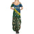 Personalised Solomon Islands Darts Family Matching Summer Maxi Dress and Hawaiian Shirt Tropical Leaves Melanesian Pattern