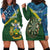 Personalised Solomon Islands Darts Hoodie Dress Tropical Leaves Melanesian Pattern