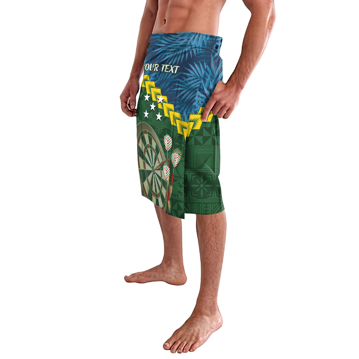 Personalised Solomon Islands Darts Lavalava Tropical Leaves Melanesian Pattern