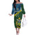 Personalised Solomon Islands Darts Off The Shoulder Long Sleeve Dress Tropical Leaves Melanesian Pattern