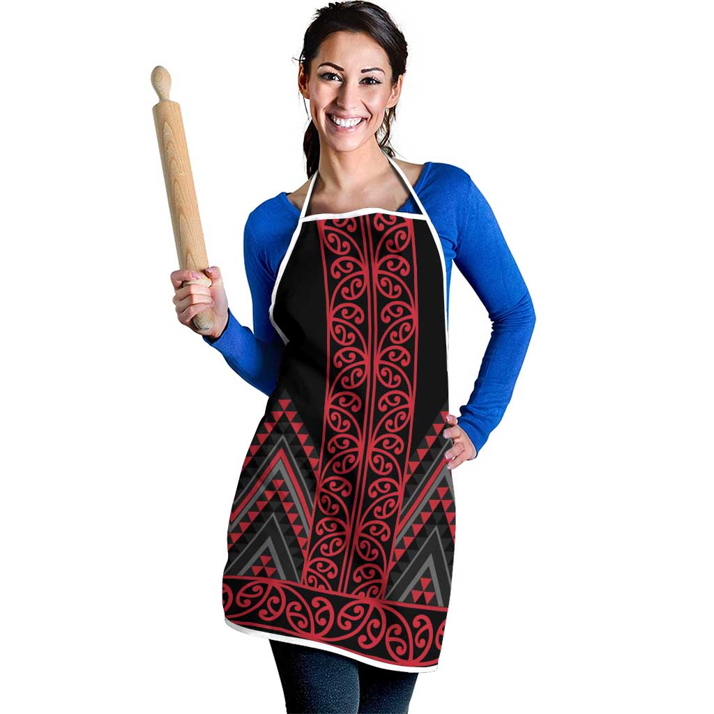 Red Aotearoa Mangopare Kowhaiwhai Niho Taniwha Apron Maori New Zealand - Polynesian Pride
