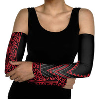 Red Aotearoa Mangopare Kowhaiwhai Niho Taniwha Arm Sleeves Maori New Zealand - Polynesian Pride