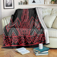 Red Aotearoa Mangopare Kowhaiwhai and Niho Taniwha Blanket Maori New Zealand