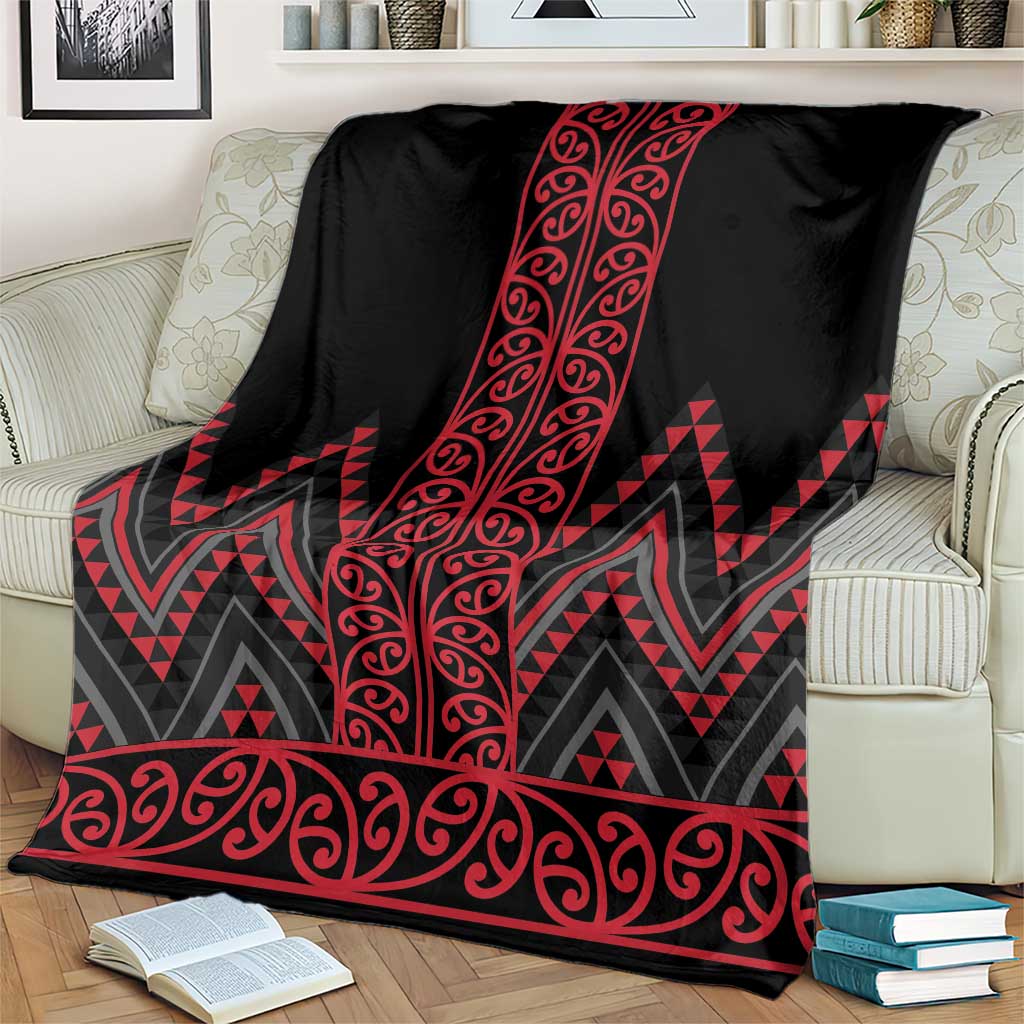 Red Aotearoa Mangopare Kowhaiwhai and Niho Taniwha Blanket Maori New Zealand