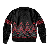 Red Aotearoa Mangopare Kowhaiwhai and Niho Taniwha Bomber Jacket Maori New Zealand