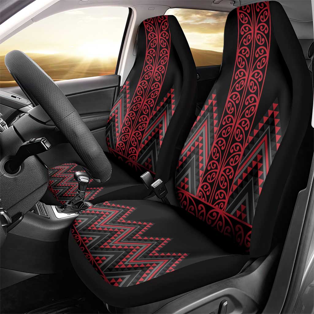 Red Aotearoa Mangopare Kowhaiwhai and Niho Taniwha Car Seat Cover Maori New Zealand