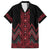 Red Aotearoa Mangopare Kowhaiwhai and Niho Taniwha Family Matching Long Sleeve Bodycon Dress and Hawaiian Shirt Maori New Zealand