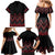 Red Aotearoa Mangopare Kowhaiwhai and Niho Taniwha Family Matching Mermaid Dress and Hawaiian Shirt Maori New Zealand