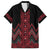 Red Aotearoa Mangopare Kowhaiwhai and Niho Taniwha Family Matching Short Sleeve Bodycon Dress and Hawaiian Shirt Maori New Zealand