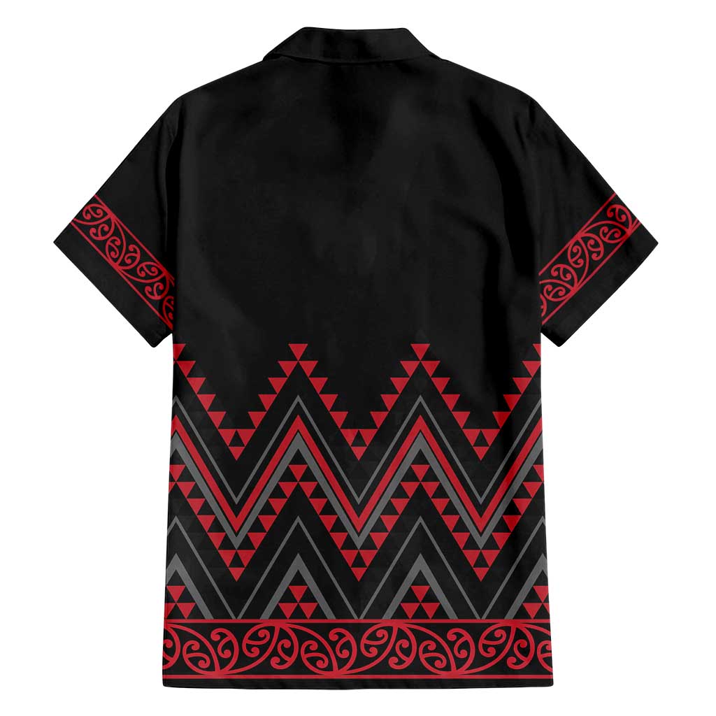 Red Aotearoa Mangopare Kowhaiwhai and Niho Taniwha Family Matching Tank Maxi Dress and Hawaiian Shirt Maori New Zealand