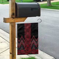 Red Aotearoa Mangopare Kowhaiwhai and Niho Taniwha Garden Flag Maori New Zealand