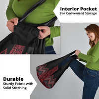 Red Aotearoa Mangopare Kowhaiwhai and Niho Taniwha Grocery Bag Maori New Zealand