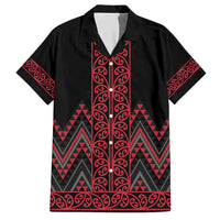 Red Aotearoa Mangopare Kowhaiwhai and Niho Taniwha Hawaiian Shirt Maori New Zealand